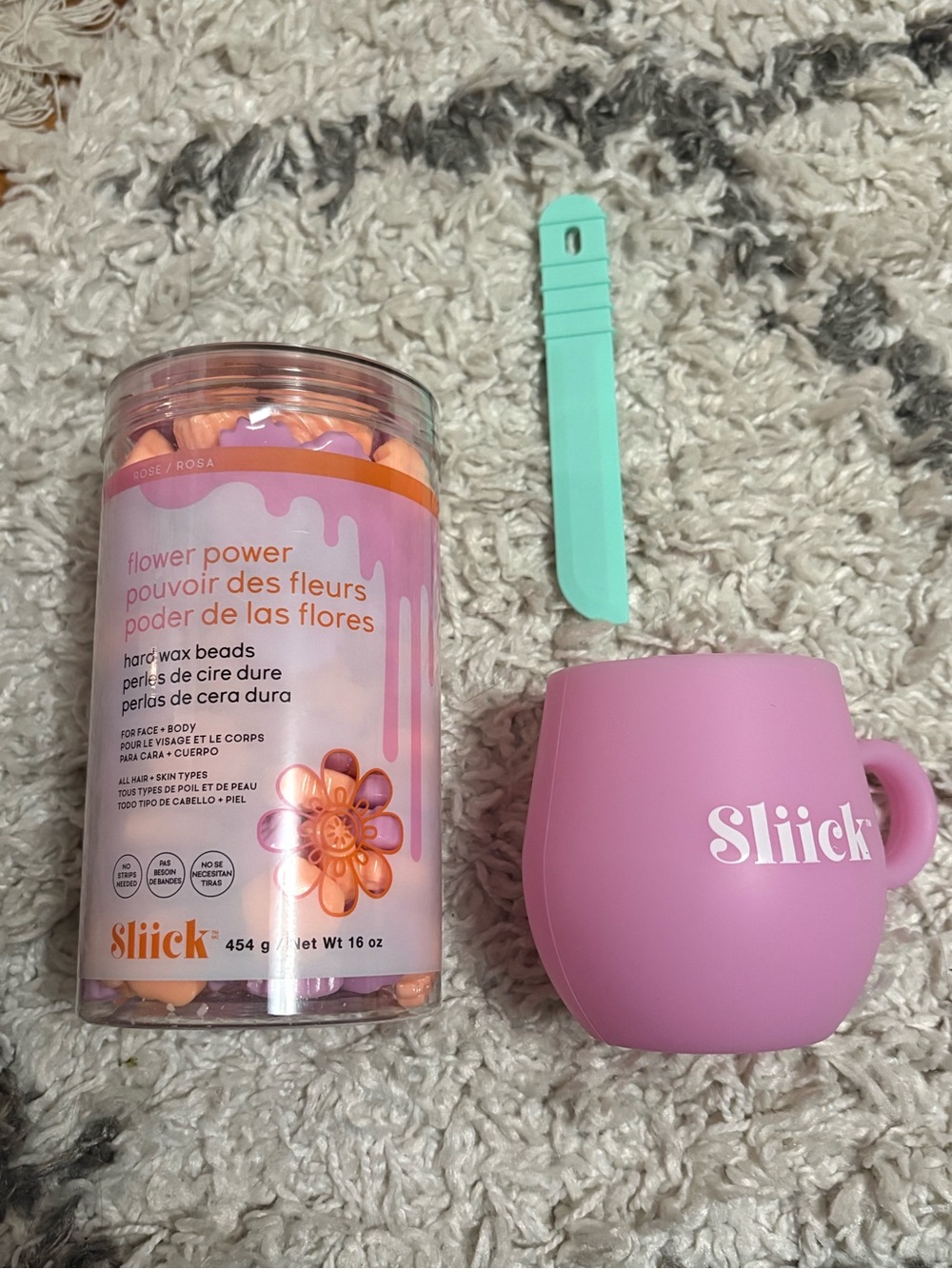 Sliick Flower Power Hard Wax Beads and Reusable Cup